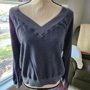 Lightweight Sweatshirt Vneck Top